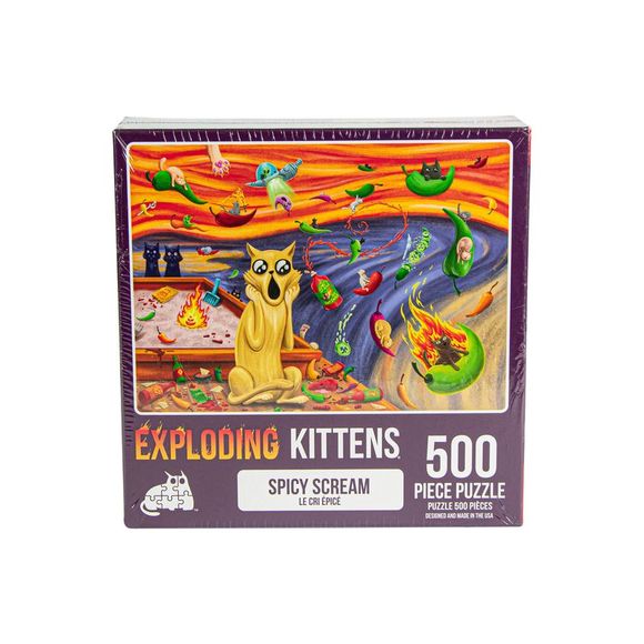 Exploding Kittens Puzzle Spicy Scream 500 Piece Puzzle - Picture 2 of 3